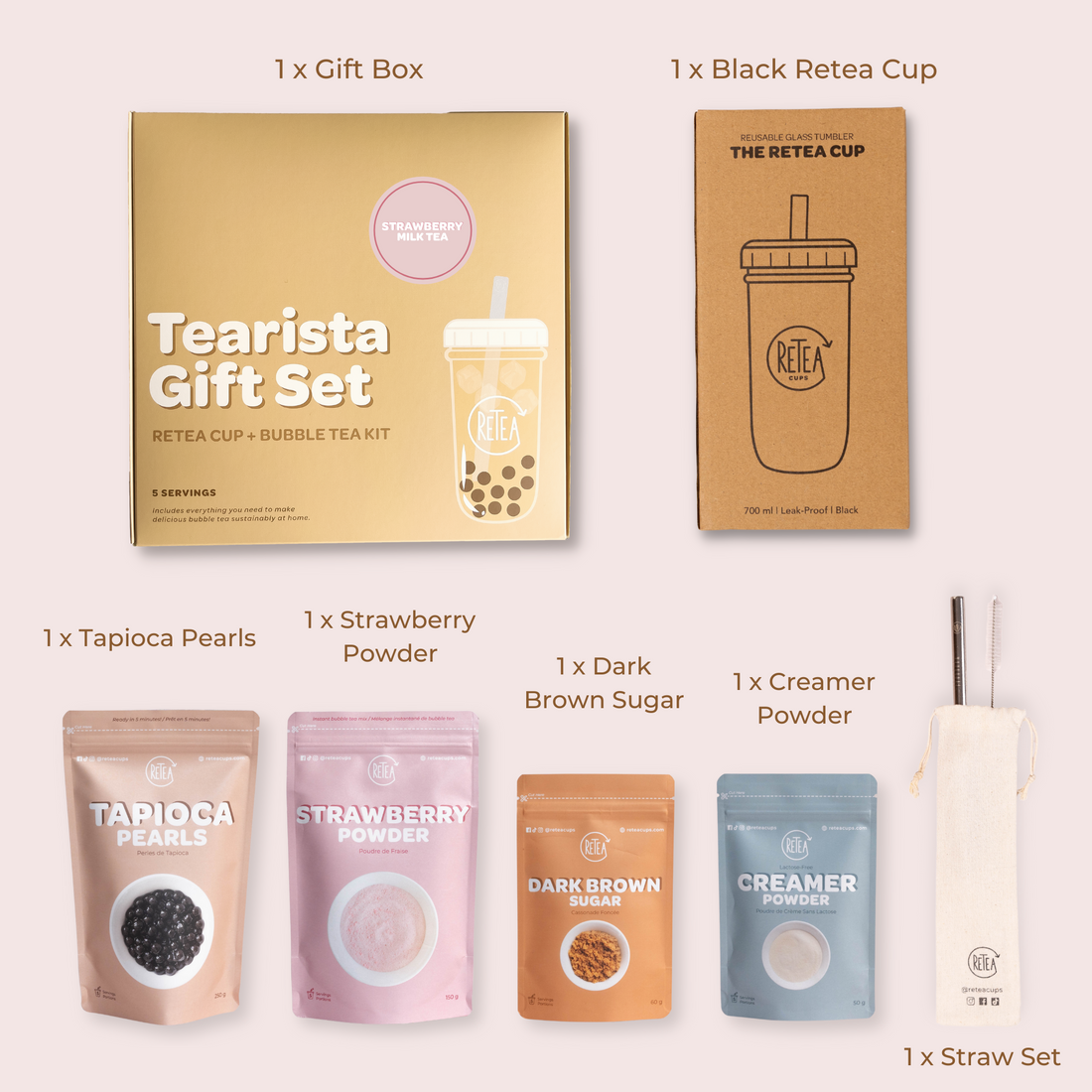 Strawberry Milk Tearista Gift Set